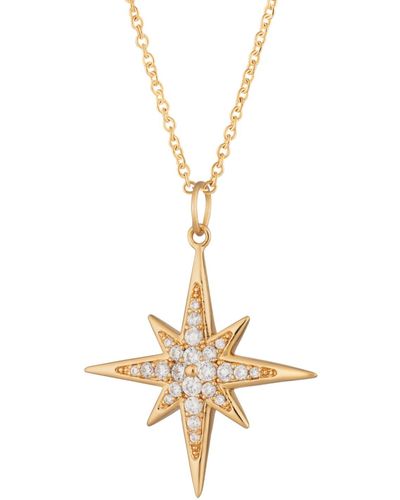 Scream Pretty Large Sparkling Starburst Necklace With Slider Clasp - Metallic