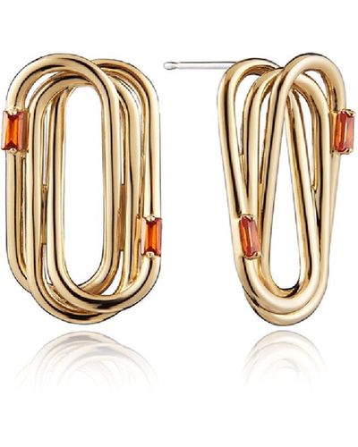 ille lan Supple Earrings Orange - Metallic