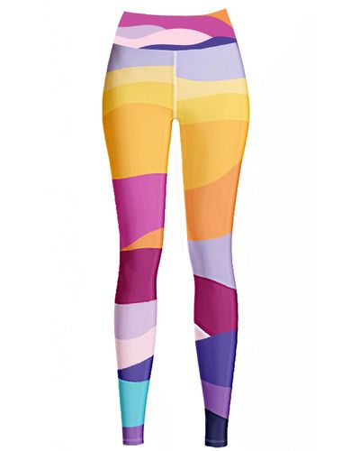 Jessie Zhao New York High Waist Yoga Leggings In Rainbow - Multicolour