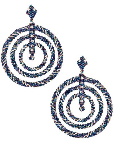 Kuu Spiral Snake Earrings - Blue