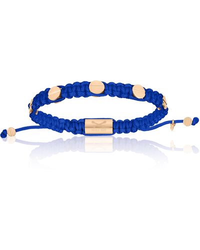 Double Bone Bracelets Pink Gold Amore Screws With Polyester Bracelet - Blue
