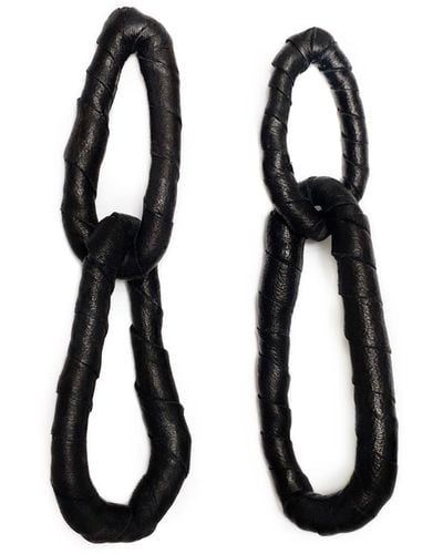 WAIWAI Double Link Earrings - Black