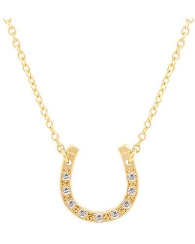 Lee Renee Diamond Horseshoe Necklace - Metallic