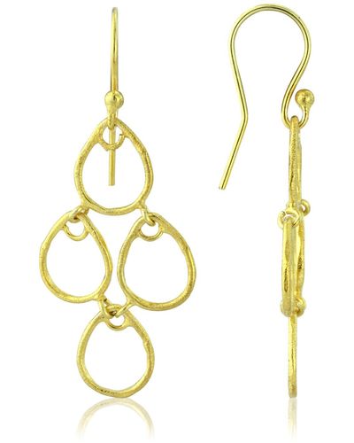 Auree Palermo Brushed Yellow Art Deco Earrings - Metallic