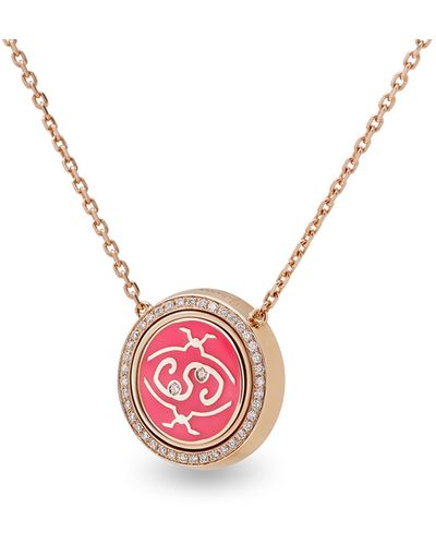 Intisars Meohme Pavé Fuchsia Exceptional Necklace - Pink