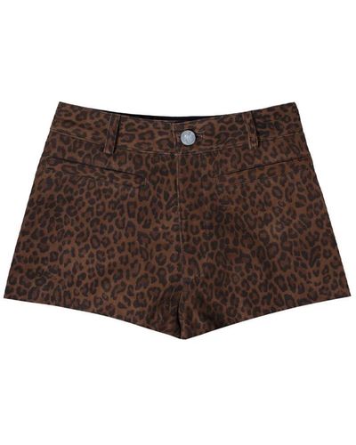 Other S Leather Short Shorts - Brown