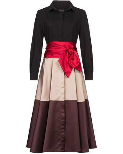 Marianna Déri Champagne-chocolate Colorblock Shirtdress - Red