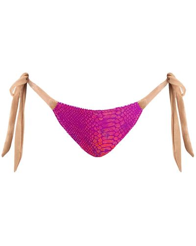 ELIN RITTER IBIZA Fuchsia Magenta Metallic Bikini Bottom Leah Bougainvillea - Pink