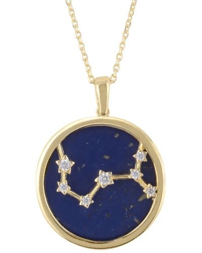 LÁTELITA London Zodiac Lapis Lazuli Gemstone Star Constellation Pendant Necklace Gold Scorpio - Blue