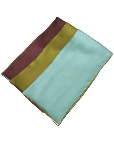 Soft Strokes Silk Pure Silk Scarf Olive Tree Solid Color Collection Olive Small - Green