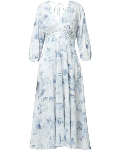 Helen Mcalinden Bonnie Blue Toile De Jouy Dress