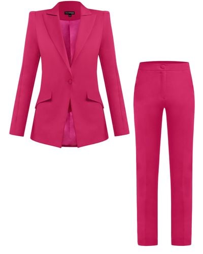 Tia Dorraine Illusion Classic Tailored Suit - Pink