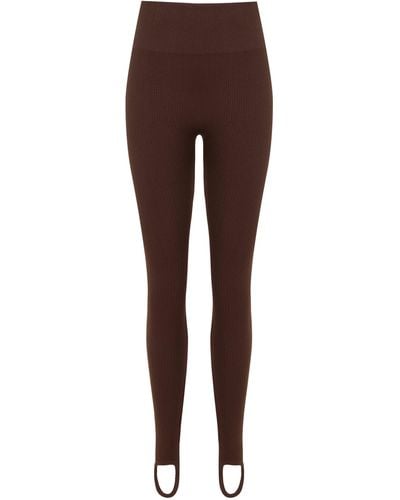 Nocturne High-waisted Stirrup leggings - Brown