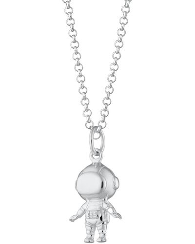 Lily Charmed Sterling Astronaut Necklace - Metallic