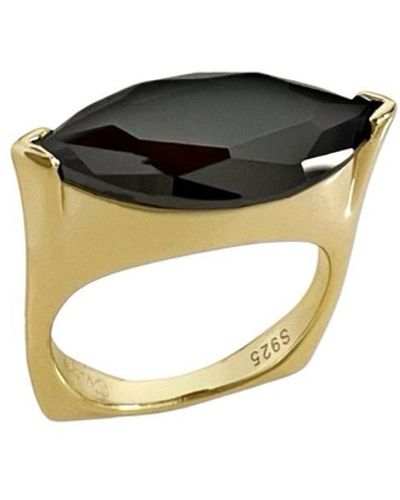 CVLCHA Selene Black Crystal Marquise Ring