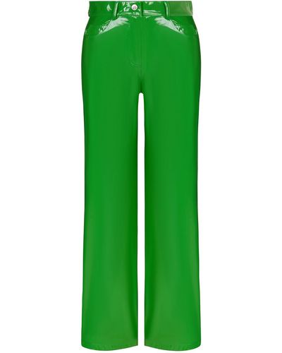 Nocturne Wide Leg Pleather Trousers - Green