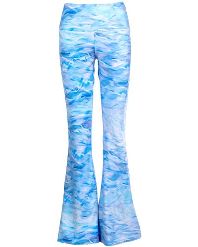 Ala von Auersperg Elaine Stretch Knit Trousers In Ocean Brush - Blue
