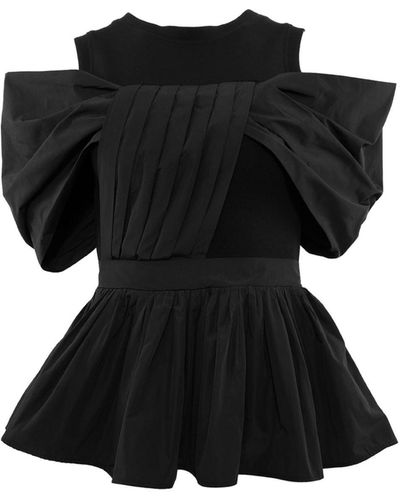 Theo the Label Aphrodite Bow Top - Black