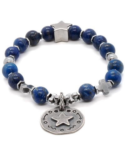 Ebru Jewelry Star Lapis Lazuli Bracelet - Blue