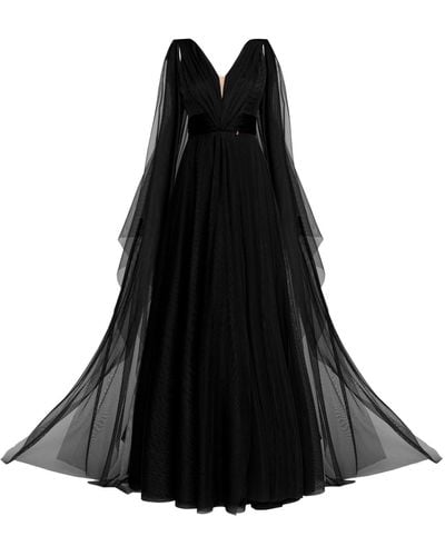 Angelika Jozefczyk Terracotta Tulle Evening Gown - Black