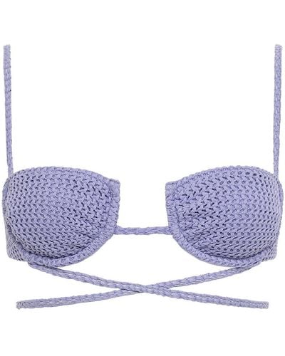 Montce Lavender Crochet Simone Bikini Top - Purple