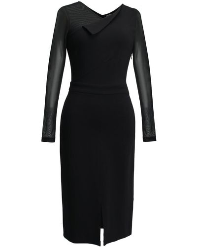 Smart and Joy Fitted Dress In Jersey And Mesh - Black
