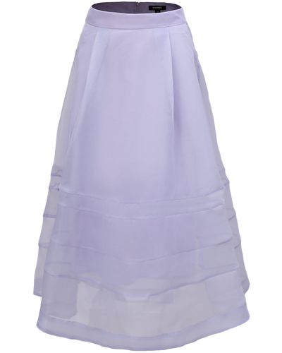 Smart and Joy Tiered Stitched Pleats Flared Skirt - Purple