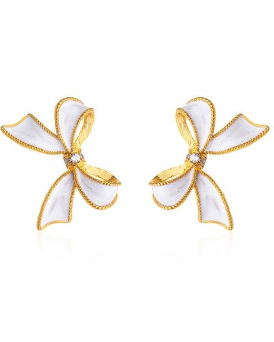 Milou Jewelry Bow Earrings - White