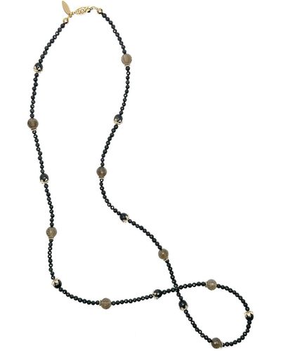 Farra Timeless Obsidian And Smoky Multi-way Necklace - Black