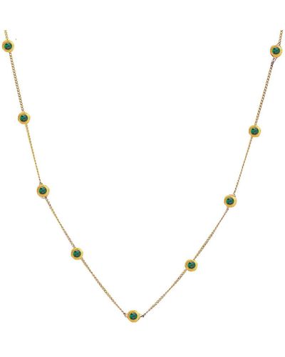 Lily Flo Jewellery Starlight Emerald Station Necklace - Metallic