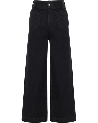 Nocturne High Waisted Wide Leg Jeans - Black