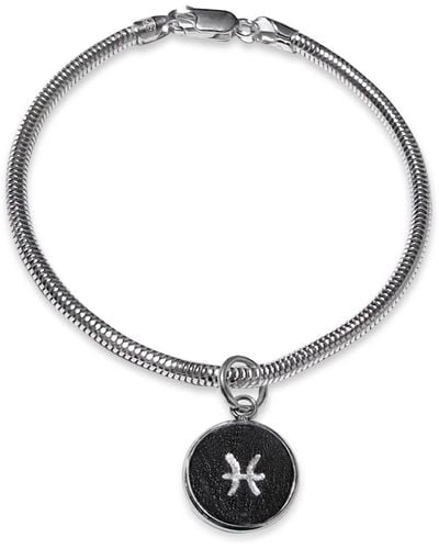 N'damus London Pisces Zodiac Astrolab Leather & Sterling Bracelet - Metallic