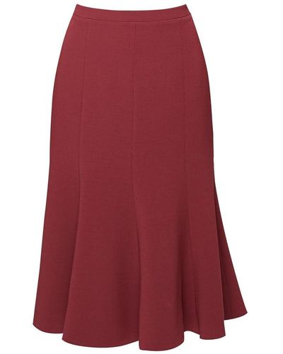 Rumour London Lucy Wool Midi Skirt In Berry - Red