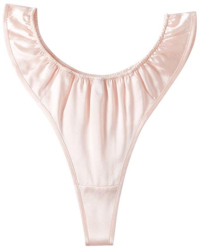 Pure Mulberry Silk Bikini Pantie, Mid Waist In Pearl White, Soft Strokes  Silk
