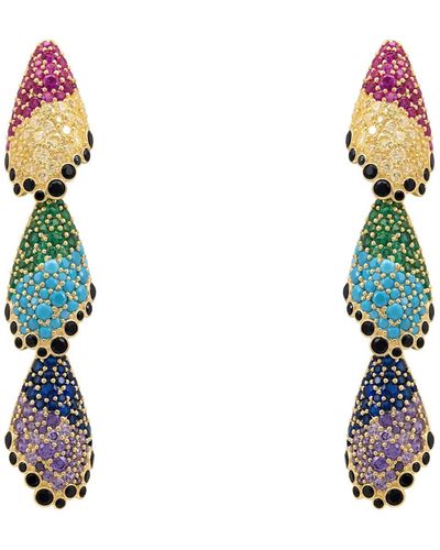 LÁTELITA London Arabelle Rainbow Earrings Gold - Blue