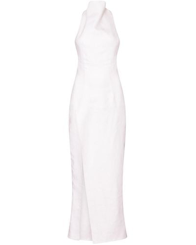 Sunday Archives Cala Backless Linen Long Dress - White