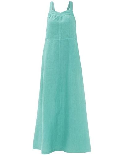 Haris Cotton Tank Maxi Backless Linen Dress - Green