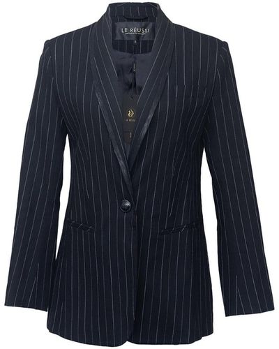 Le Réussi /white Pinstripes Blazer/suit - Blue