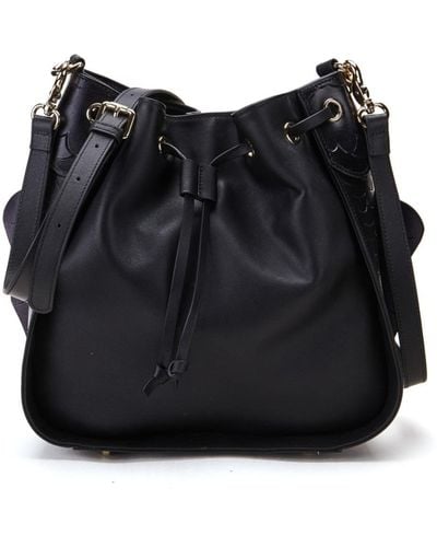 Bellorita Carp Bucket Leather Bag - Black