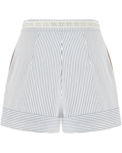 Nocturne Striped Shorts - White