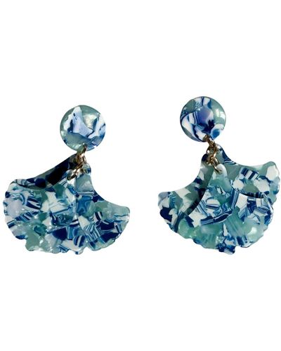 CLOSET REHAB Mini Petal Drop Earrings In Mood Ster - Blue