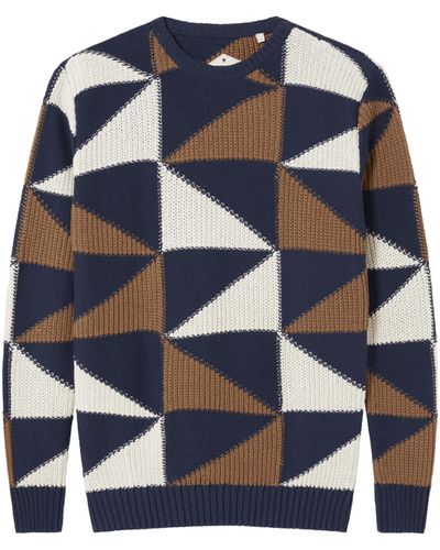 Thinking Mu Knitted Guillaume Jumper - Blue