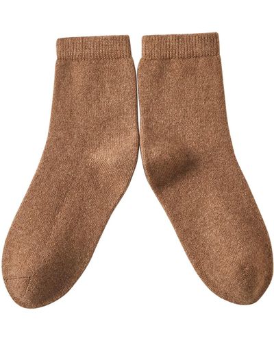Soft Strokes Silk Wool Quarter-length Socks Set Of Two - Brown