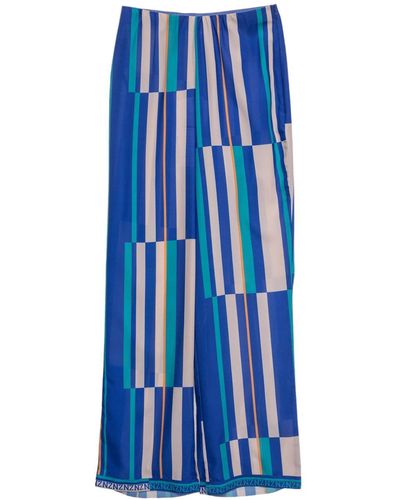 Niza Straight Trousers With Side Slits - Blue