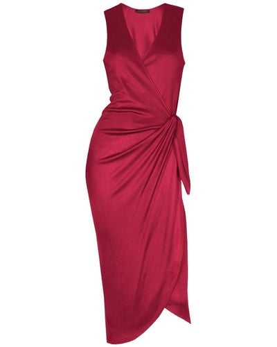 Me & Thee Heaven Sent Pink Wrap Detail Dress - Red