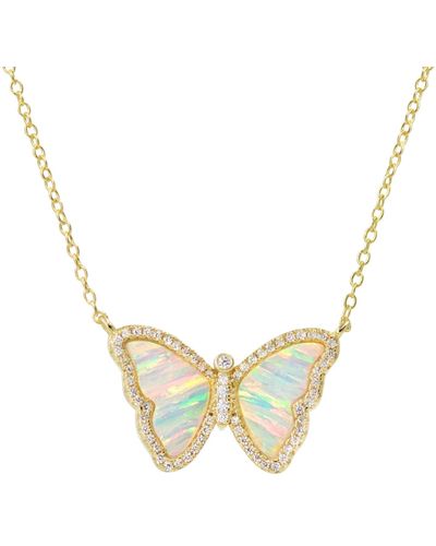 KAMARIA Opal Butterfly With Stripes - White