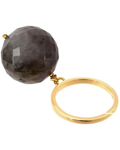 Amadeus Bubble Labradorite Gold Ring - Metallic