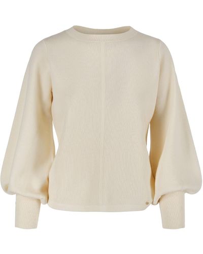 tirillm "alison" Merino Wool Sweater With Puffed Sleeves - White