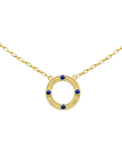 Marcia Moran Aspen Open Circle Necklace In Onyx - Metallic