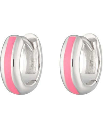 Scream Pretty Candy Stripe huggie Earrings In Neon Pink